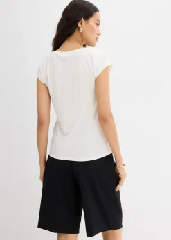 Top côtelé doux en modal mélangé