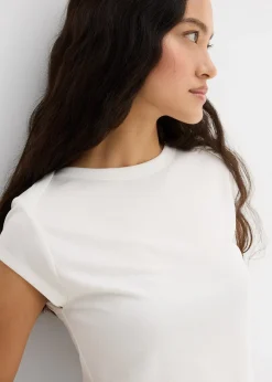 Top côtelé doux en modal mélangé