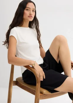 Top côtelé doux en modal mélangé