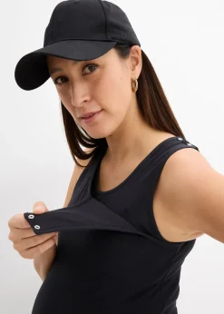 Top de grossesse et d’allaitement en coton avec soutien-gorge intégré