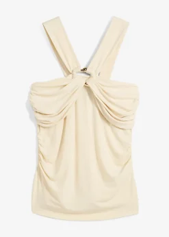 Top dos nu avec boucle en métal martelé