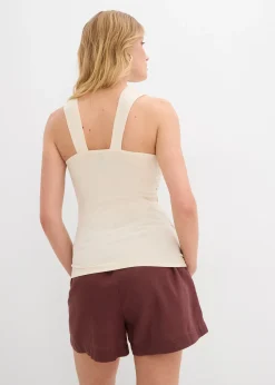 Top dos nu avec boucle en métal martelé