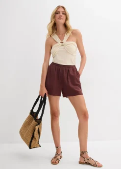 Top dos nu avec boucle en métal martelé