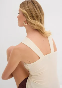 Top dos nu avec boucle en métal martelé