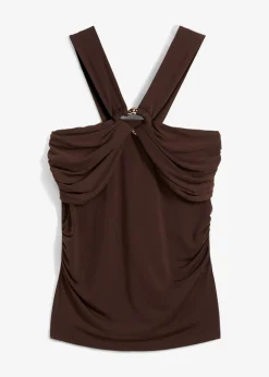 Top dos nu avec boucle en métal martelé