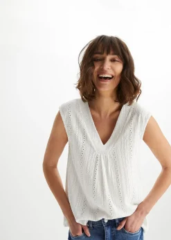 Top en broderie anglaise