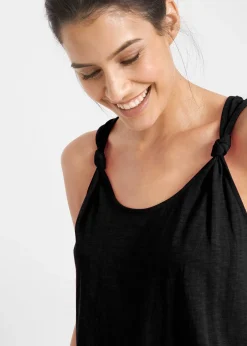 Top en coton à détails nœuds