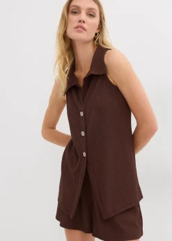 Top en crêpe texturé