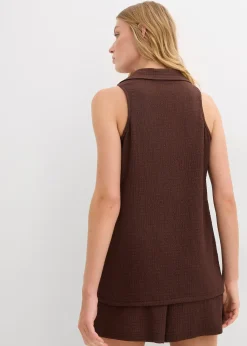 Top en crêpe texturé