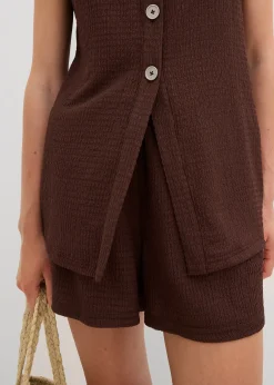 Top en crêpe texturé