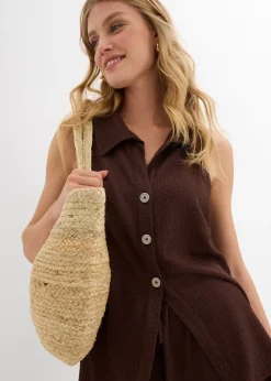 Top en crêpe texturé