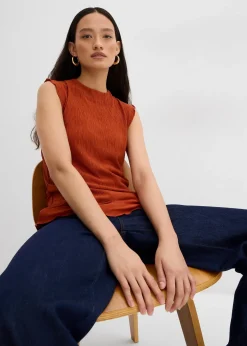 Top en crépon texturé