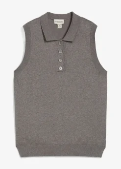 Top en fine maille avec soie et col polo