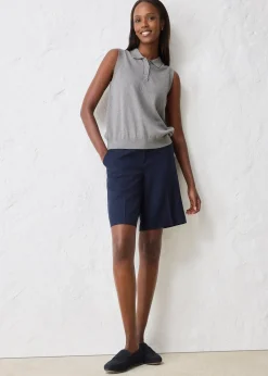 Top en fine maille avec soie et col polo