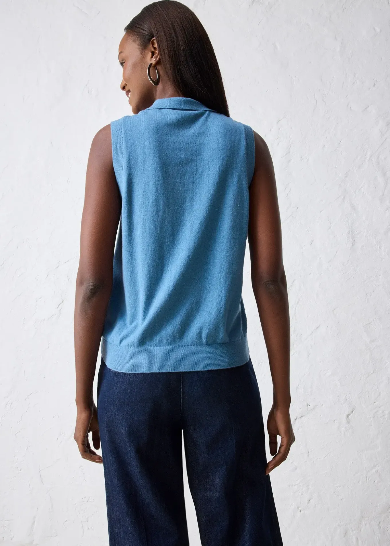 Top en fine maille avec soie et col polo