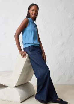 Top en fine maille avec soie et col polo