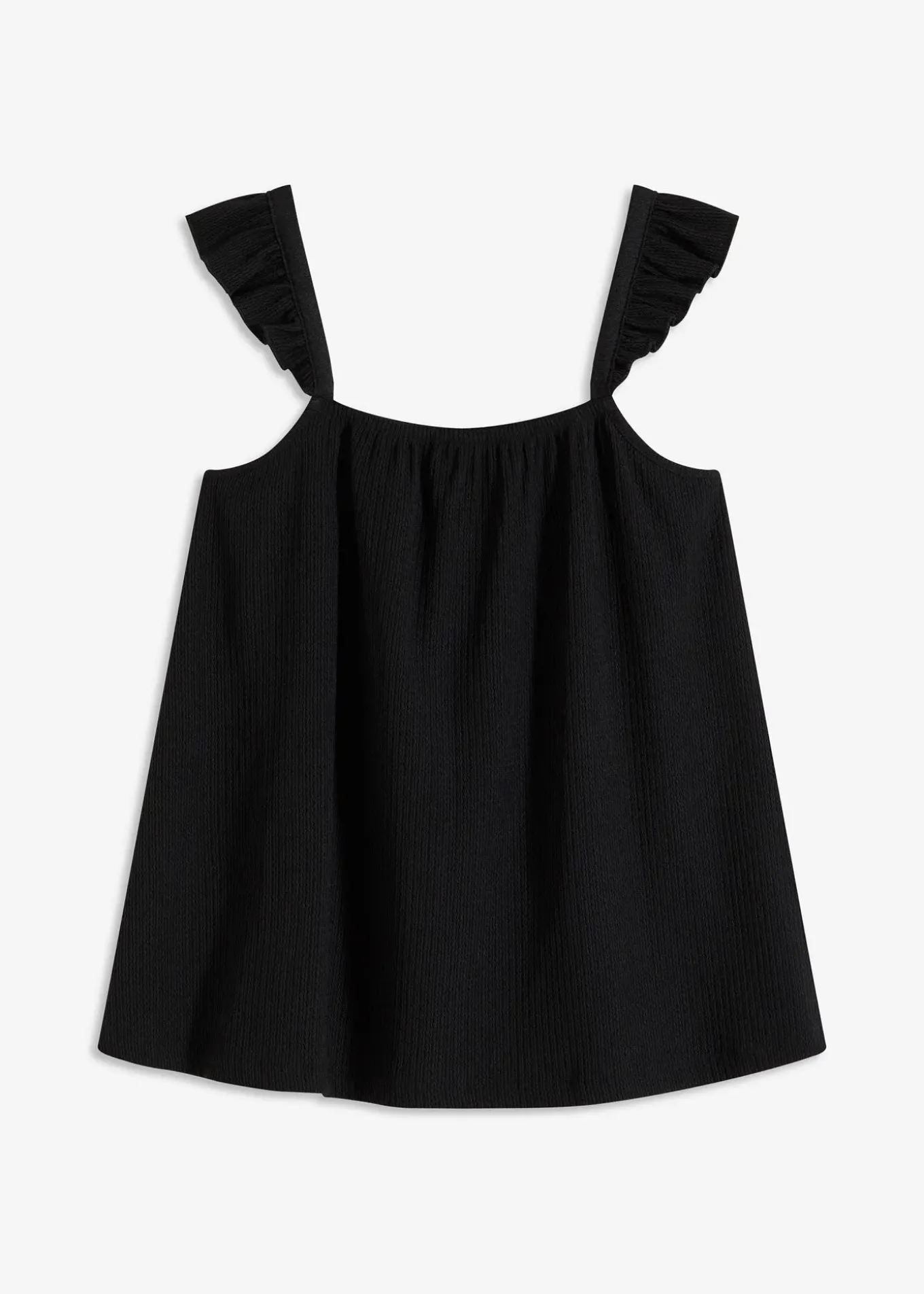 Top en jersey crêpe à bretelles volantées
