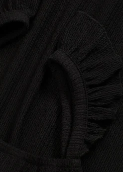 Top en jersey crêpe à bretelles volantées