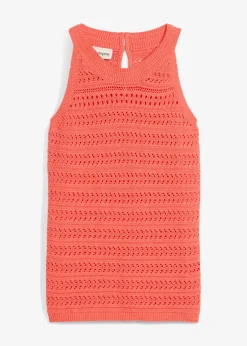 Top en maille ajourée avec lin