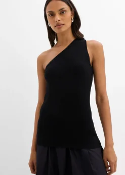 Top en maille asymétrique en viscose mélangée