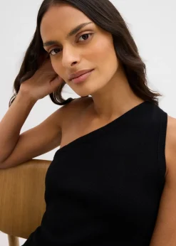 Top en maille asymétrique en viscose mélangée