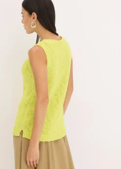 Top en maille coton texturée