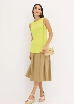 Top en maille coton texturée