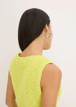 Top en maille coton texturée