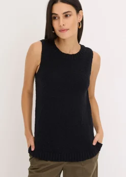 Top en maille coton texturée