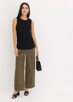 Top en maille coton texturée