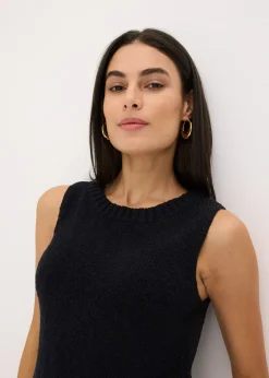 Top en maille coton texturée