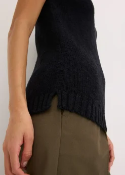 Top en maille coton texturée