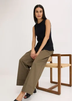 Top en maille coton texturée