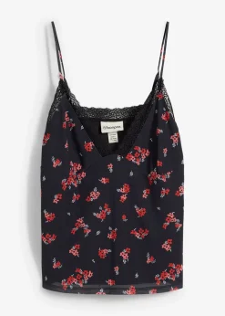 Top en mesh à fines bretelles