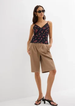 Top en mesh à fines bretelles