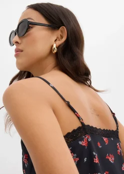 Top en mesh à fines bretelles