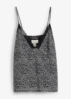 Top en mesh à fines bretelles