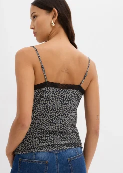 Top en mesh à fines bretelles