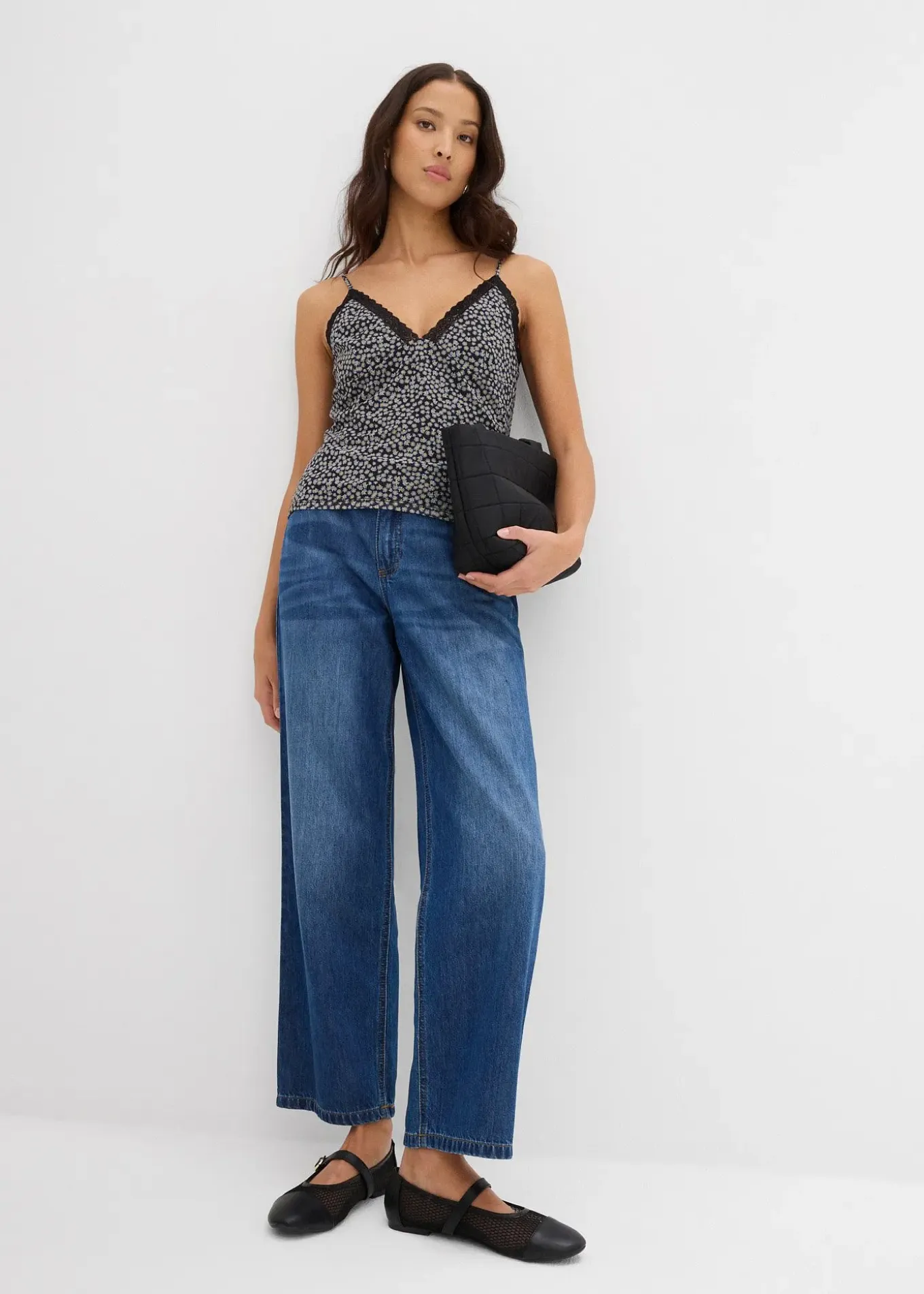 Top en mesh à fines bretelles