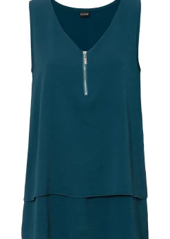 Top en viscose à encolure zippée