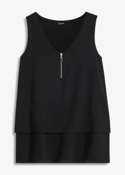 Top en viscose à encolure zippée