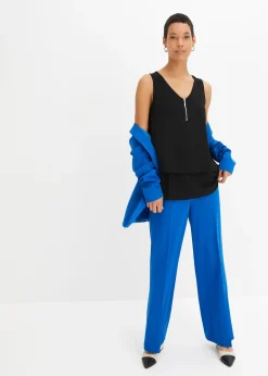 Top en viscose à encolure zippée