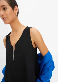 Top en viscose à encolure zippée