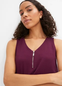 Top en viscose à encolure zippée