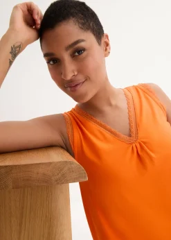 Top en viscose avec dentelle