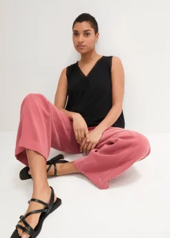 Top en viscose avec dentelle