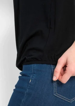 Top en viscose extensible et dentelle