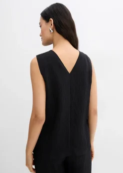 Top en viscose mélangée, effet froissé