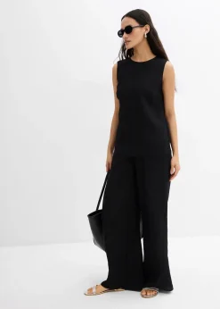 Top en viscose mélangée, effet froissé