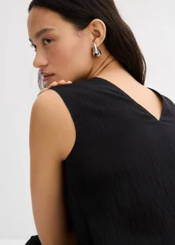 Top en viscose mélangée, effet froissé